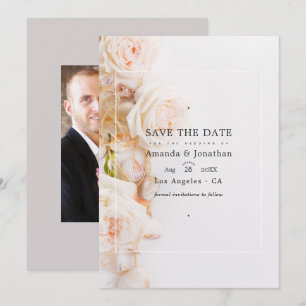 Elegante Strandhochzeit mit floralen Elementen Fot Save The Date