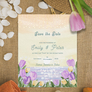 Elegante Strandhochzeit - Save-the-Date