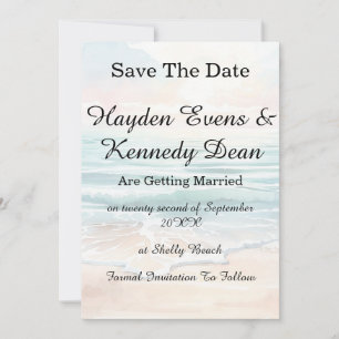 Elegante Strandhochzeit "Save the Date"-Karte Einladung