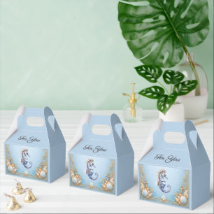 Elegante Strandhochzeit-Seepferdchen-Dankeschön Geschenkschachtel