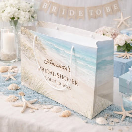 Elegante Strandhochzeitfeier im Küstenstil Große Geschenktüte