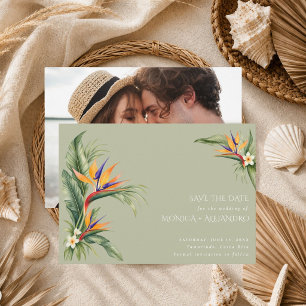 Elegante Strandhochzeitsfoto Save The Date