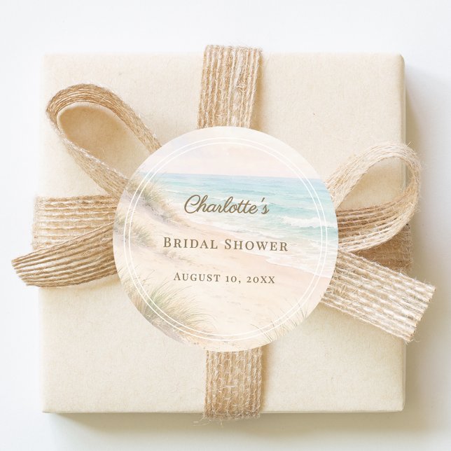 Elegante Strandparty am Meer Runder Aufkleber (Von Creator hochgeladen)