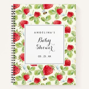 Elegante Strawberry Baby Shower Gift List Notizbuch