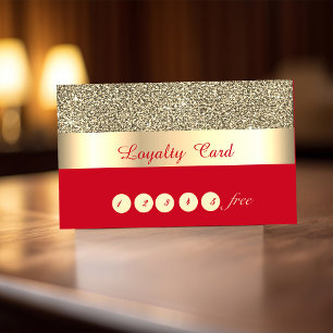 Elegante Streifen, Rot ,Gold Glitter Treuekarte