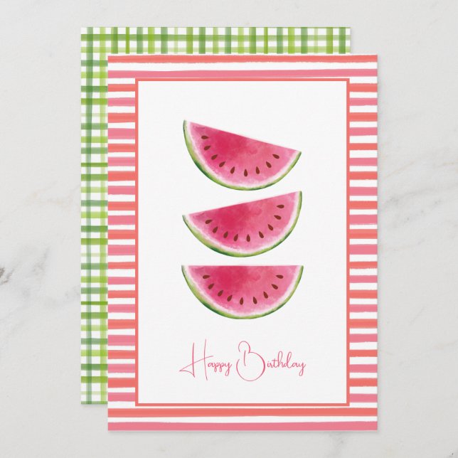 Elegante Streifen Watermelon Zum Geburtstag (Vorne/Hinten)