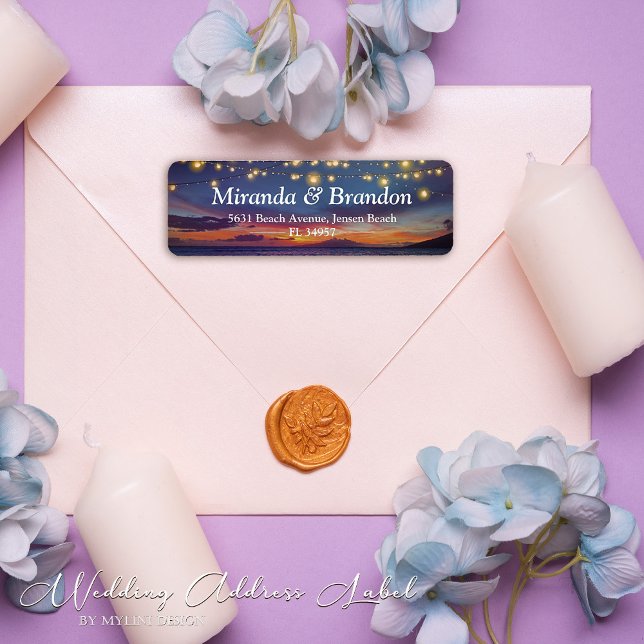 Elegante String Lights Summer Sunset Beach Adresse (Von Creator hochgeladen)