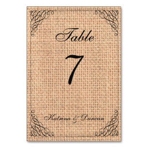 Elegante Strudel-Leinwand-personalisierte Tischnummer