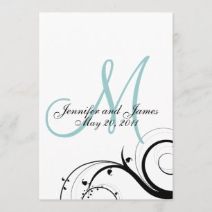 Elegante Strudel-Monogramm-Hochzeits-Einladung Einladung