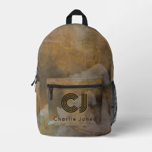 Elegante strukturierte Ästhetik Quiet Luxury Erdig Bedruckter Rucksack