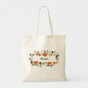 Elegante Stylische Florale Braut Orange Rosen Tragetasche