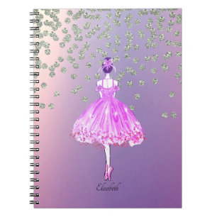 Elegante Stylische Glänzende Diamanten Ballerina Notizblock