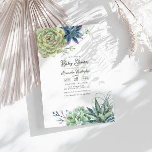 Elegante Succulent Baby Shower Einladung