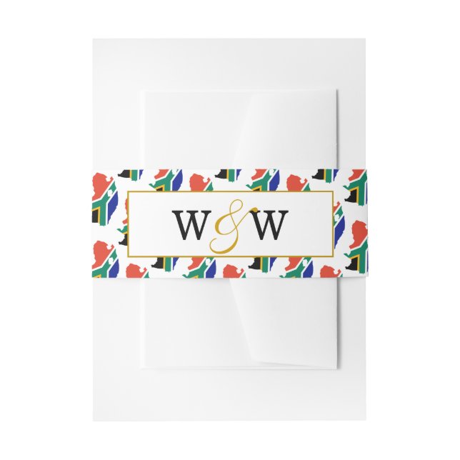 Elegante SÜDAFRIKA Monogram Wedding Celebration Einladungsbanderole (Vorderseite Beispiel)