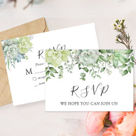 Elegante, sukkulente RSVP-Antwortkarte für Hochzei RSVP Karte