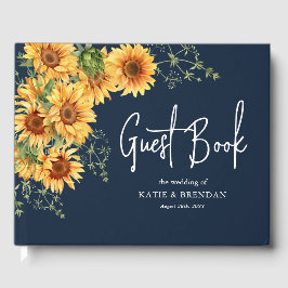 Elegante Summer Fall Sonnenblumen Hochzeit Gästebuch