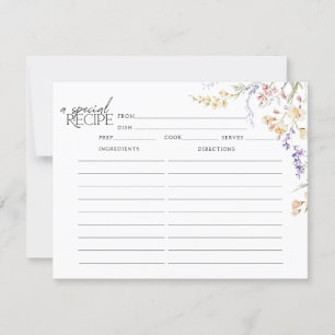 Elegante Summer Floral Blume   Rezeptkarten Einladung