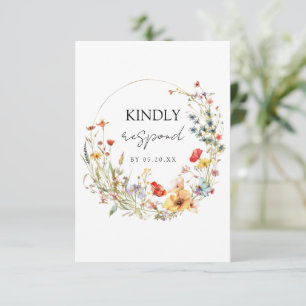 Elegante Summer Floral Meal Choice Hochzeit RSVP Karte