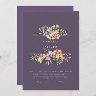 Elegante Summer Floral Wedding Einladung QR Code U