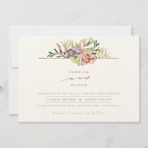 Elegante Summer Floral Wedding Einladung QR Code U