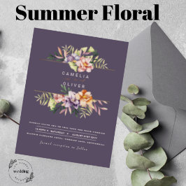 Elegante Summer Floral Wedding Einladung QR Code U