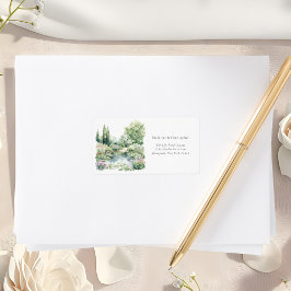 Elegante Summer Garden Wedding Rücksendeadresse Adressaufkleber