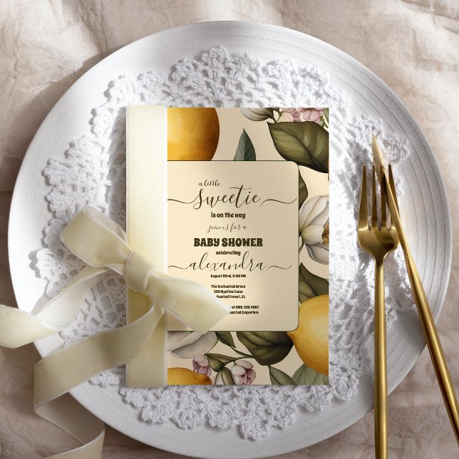 Elegante Summer Lemon Limon Citrus Baby Dusche Einladung (Von Creator hochgeladen)