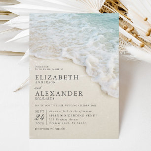 Elegante Summer Ocean Beach Hochzeit Einladung