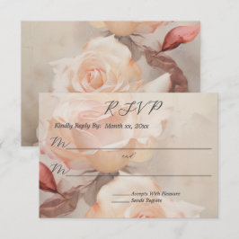 Elegante Summer Rose Hochzeit RSVP Karte