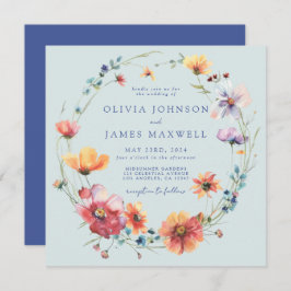 Elegante Summer Wildblume Square Einladung
