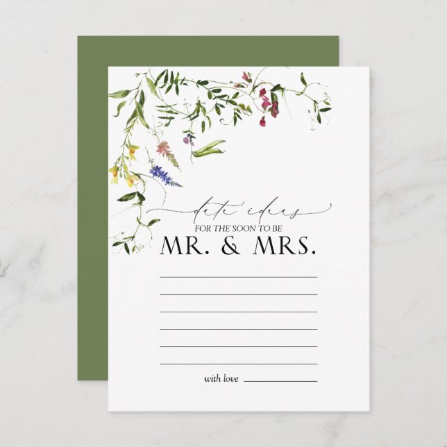 Elegante Summer Wildblume Watercolor Postkarte (Vorne/Hinten)