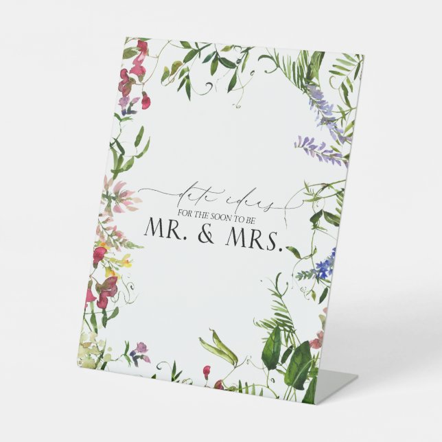 Elegante Summer Wildblume Watercolor Sockelschild (Vorderseite)