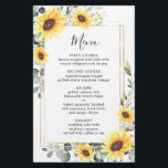 Elegante Sunflowers Eukalyptus Wedding Dinner Menü<br><div class="desc">Für weitere Anpassungen klicken Sie bitte auf den Link "Weitere Anpassung" und verwenden Sie unser Design-Tool,  um diese Vorlage zu ändern. Wenn Sie Thicker-Papiere / Matte Finish bevorzugen,  können Sie den matten Papiertyp auswählen. Wenn Sie Hilfe oder passende Artikel benötigen,  kontaktieren Sie mich bitte.</div>