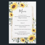 Elegante Sunflowers Eukalyptus Wedding Dinner Menü<br><div class="desc">Für weitere Anpassungen klicken Sie bitte auf den Link "Weitere Anpassung" und verwenden Sie unser Design-Tool,  um diese Vorlage zu ändern. Wenn Sie Thicker-Papiere / Matte Finish bevorzugen,  können Sie den matten Papiertyp auswählen. Wenn Sie Hilfe oder passende Artikel benötigen,  kontaktieren Sie mich bitte.</div>