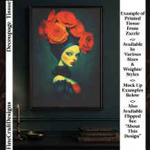 Elegante Surreal Botanische Frau FK6R Decoupage