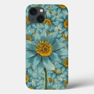 Elegante Surreal Sonnenblume Aquamarin Gelbe Blüte Case-Mate iPhone Hülle