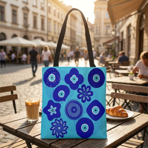 Elegante süße blaue Böser-Blick-Motive für Glück