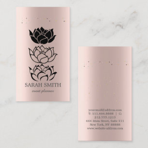 Elegante Süße Roségold Diamanten Lotus Visitenkart Visitenkarte