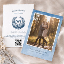 Elegante Swan Foto Save the Date Karte