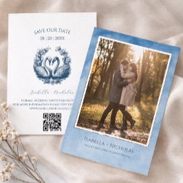 Elegante Swan Foto Save the Date Karte