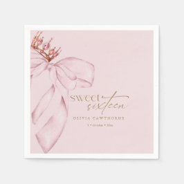 Elegante Sweet 16 Rosé-farbenes Geburtstags- Serviette