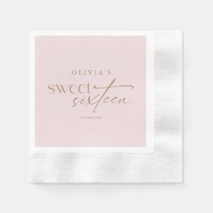 Elegante Sweet 16 Rosé Geburtstag Serviette