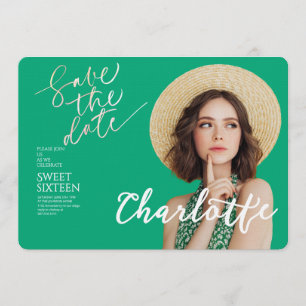 Elegante Sweet 16 Save-the-Date Geburtstag Einladung