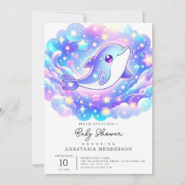Elegante Sweet Dolphin Baby Dusche Einladung