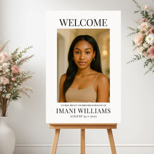 Elegante Sweet Sixteen Foto Geburtstagsbegrüßung Poster