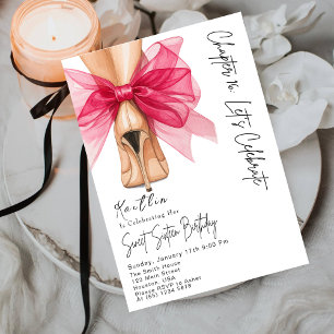 Elegante Sweet Sixteen Geburtstag High Heels Rosa  Einladung