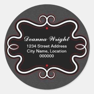 Elegante Swirl Border- und Damask Stickers