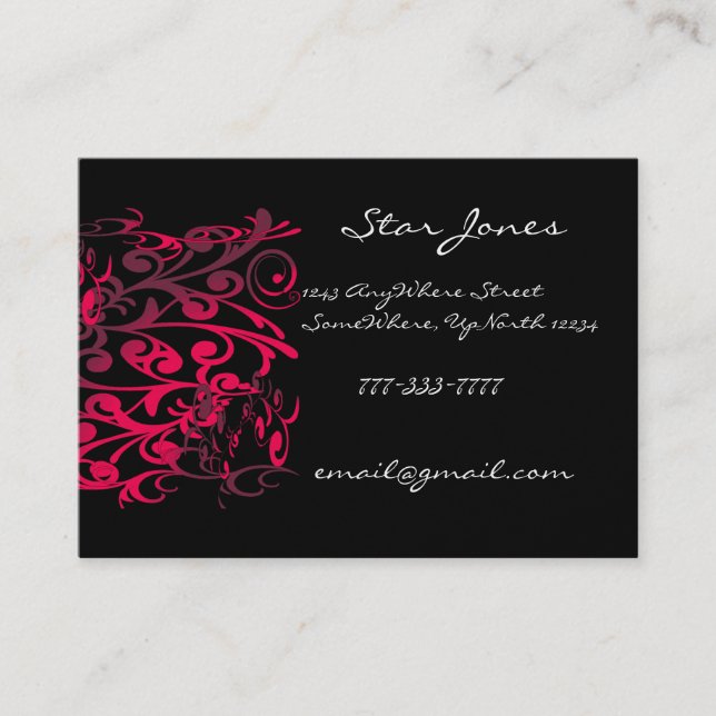 Elegante Swirl Business Card - Lila Visitenkarte (Vorderseite)