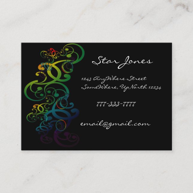 Elegante Swirl Business Card - Visitenkarte (Vorderseite)