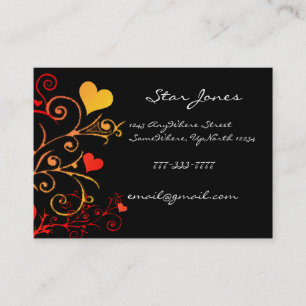 Elegante Swirl Heart Business Card Visitenkarte